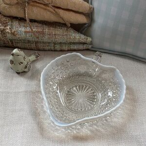 Fenton Moonstone Heart-Shaped Glass Serving Bowl
